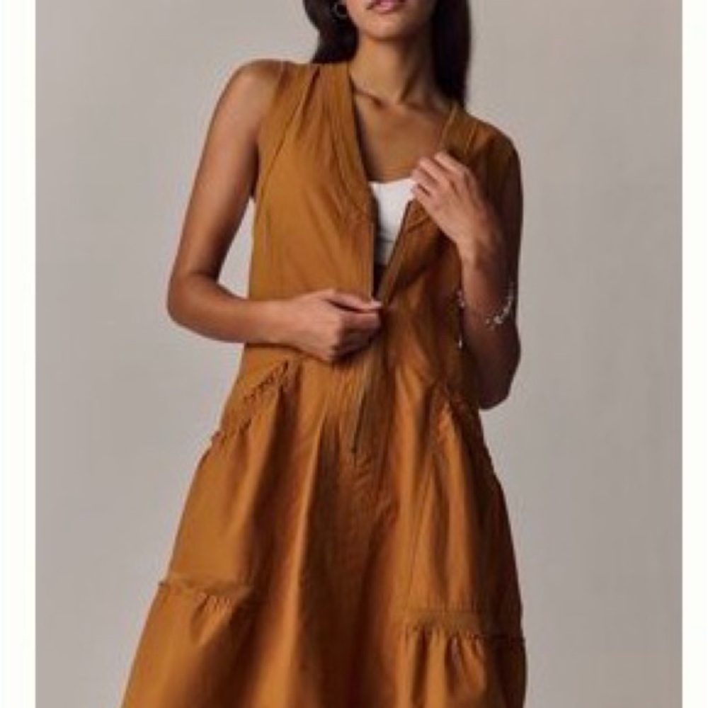 NWT Anthropologie Daily Practice zip  Mustard Sleeveless Dress, 1x